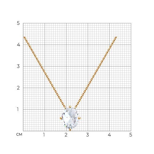 Колье золотое пробы 585 с горным хрусталем (Арт.770388)