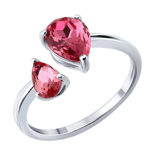 Кольцо из серебра с кристаллами «Алая Капля» SOKOLOV (арт.94-110-00210-1)