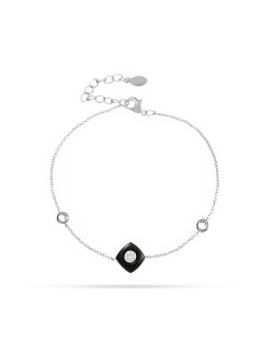 Браслет серебряный с керамикой и фианитами «Ceramic Grace» Fresh Jewelry (арт.TC-B01648-B-W-W-X-W)