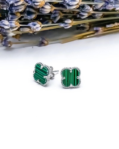 Серьги серебряные с малахитом «Крылья» Myjewels (арт.2222)