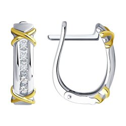 Серьги из белого золота с бриллиантами (Арт.1022029-3)