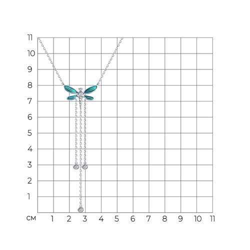 Колье из серебра с фианитами и эмалью (Арт.94-170-02245-1)