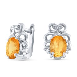 Серьги Серебряные крылья (Арт.22knys1727-155_citrin)