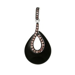 Кулон из серебра с керамикой и куб. цирконием (Арт.tm-p00144-b-wb-x-x-db)