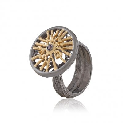 Серебряное кольцо BEAVERS с аметистом 1811a_ox