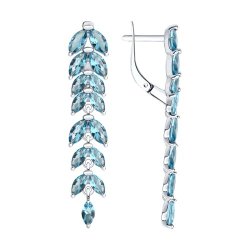 Серьги из серебра с ситаллами (Арт.94-321-02172-1)