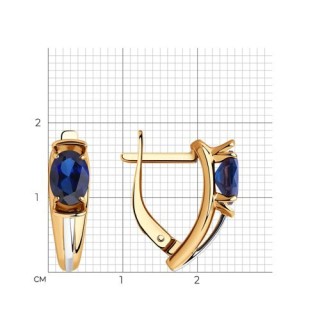 Серьги из серебра с корундом «Ночная Синильга» Соколов (арт.88020070)