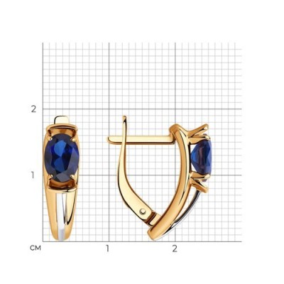 Серьги из серебра с корундом «Ночная Синильга» Соколов (арт.88020070)
