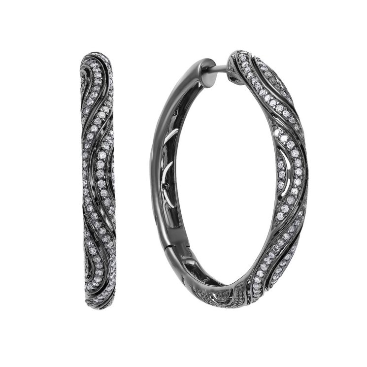 Серьги из золота с бриллиантом (Арт.kr5077m-wd-rbk_sr_blk)