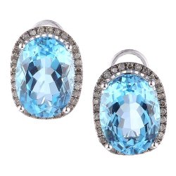 Серьги из белого золота с бриллиантом и топазом (Арт.me83474k-13_sr_dn_bt_wg)