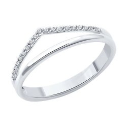 Кольцо из белого золота с бриллиантами (Арт.1012635-3)