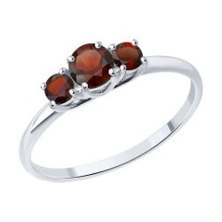 Кольцо из серебра с гранатами (Арт.92014424)