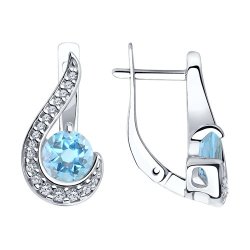 Серьги из серебра с топазами и фианитами (Арт.92022080)