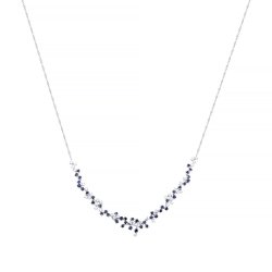 Ожерелье из белого золота с бриллиантом и сапфиром (Арт.n40047a-3001_kl_sa_wg)