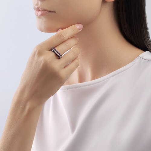 Кольцо из золота с бриллиантами и сапфирами (Арт.2011221)