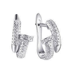 Серьги из серебра с фианитом (Арт.mp-e00835-x-w-x-x-w)