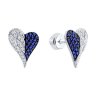Серьги из белого золота с бриллиантами и сапфирами (Арт.2021325-3)