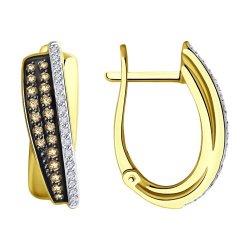 Серьги из желтого золота с бриллиантами (Арт.1022178-2)