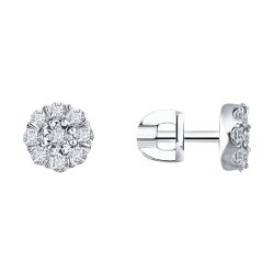 Серьги из белого золота с бриллиантами (Арт.1022281-3)