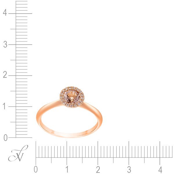 Кольцо из золота с бриллиантом и морганитом (Арт.r29518_ko_mr_pink)