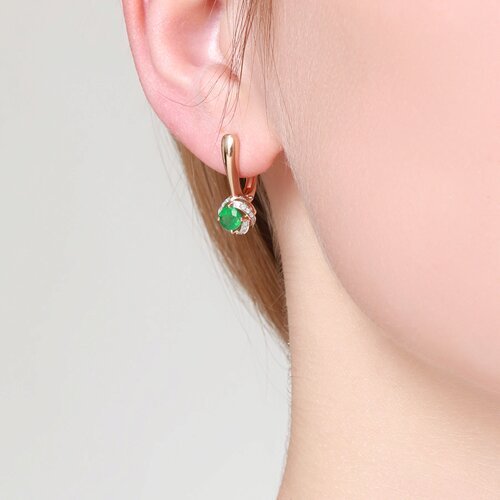 Серьги из золота с бриллиантами и изумрудами «Изумрудное сияние» Соколов (арт.3020429)