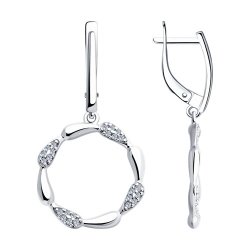 Серьги из серебра с фианитами (Арт.94-121-02004-1)