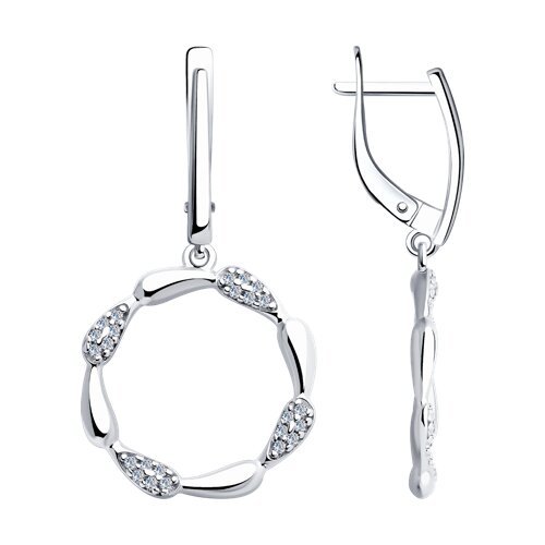 Серьги из серебра с фианитами (Арт.94-121-02004-1)