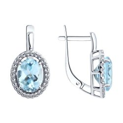 Серьги из серебра с топазами и фианитами (Арт.94-320-01999-1)