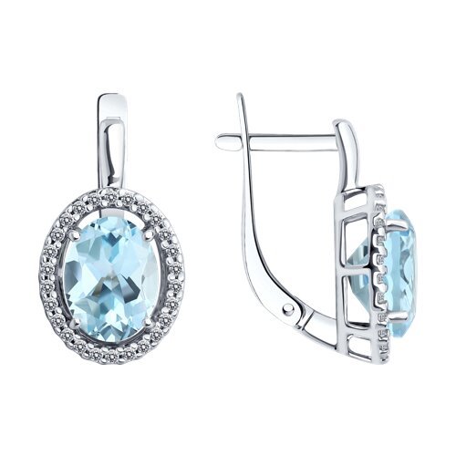 Серьги из серебра с топазами и фианитами (Арт.94-320-01999-1)