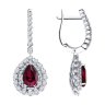 Серьги из белого золота с бриллиантами и рубинами (Арт.4020703-3)