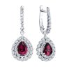 Серьги из белого золота с бриллиантами и рубинами (Арт.4020703-3)