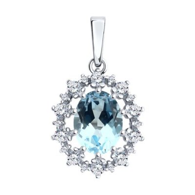 Кулон серебряный с топазом и фианитами «Северное сияние» Sokolov (арт.94-330-02042-1)