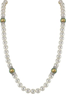 Ожерелье серебро с жемчугом и куб.цирконием «Romantic 1S» Rivoli (арт.102L-SR5-1-26)