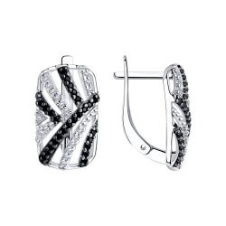Серьги из серебра с фианитами (Арт.94-120-00785-1)