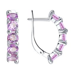 Серьги из серебра с аметистами (Арт.94-320-00346-3)