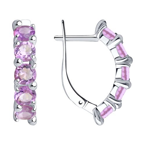 Серьги из серебра с аметистами (Арт.94-320-00346-3)