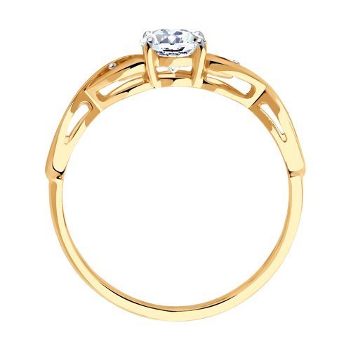 Помолвочное кольцо из золота с фианитами (Арт.017154)
