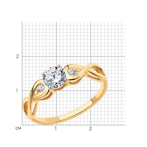 Помолвочное кольцо из золота с фианитами (Арт.017154)