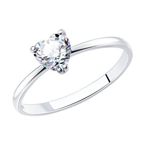 Помолвочное кольцо из серебра с фианитом (Арт.94011721)