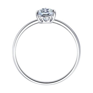 Кольцо из серебра с фианитом «Сердце обещаний» SOKOLOV (арт.94011721)