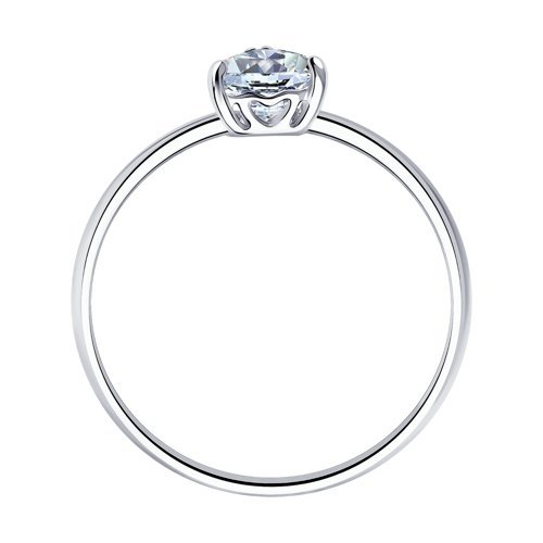 Помолвочное кольцо из серебра с фианитом (Арт.94011721)