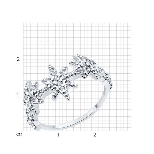 Кольцо из серебра с фианитами (Арт.94014085)