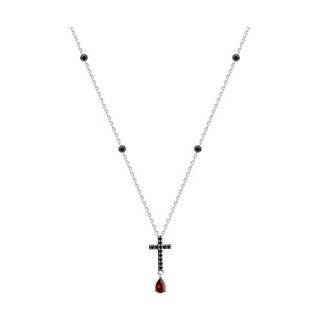 Колье из серебра с фианитами «Черный крест» Соколов (арт.94071003)