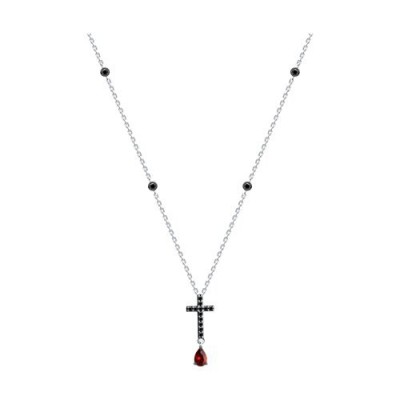 Колье из серебра с фианитами «Черный крест» Соколов (арт.94071003)