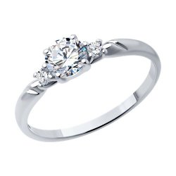 Кольцо из серебра с фианитами (Арт.94013819)