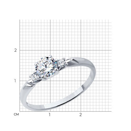 Кольцо из серебра с фианитами (Арт.94013819)