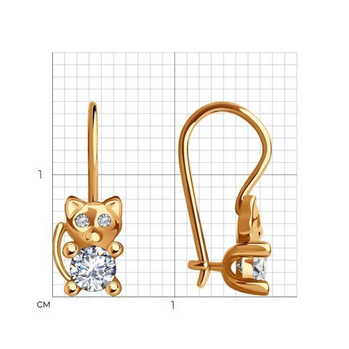 Серьги из золота с фианитами (Арт.0200024)