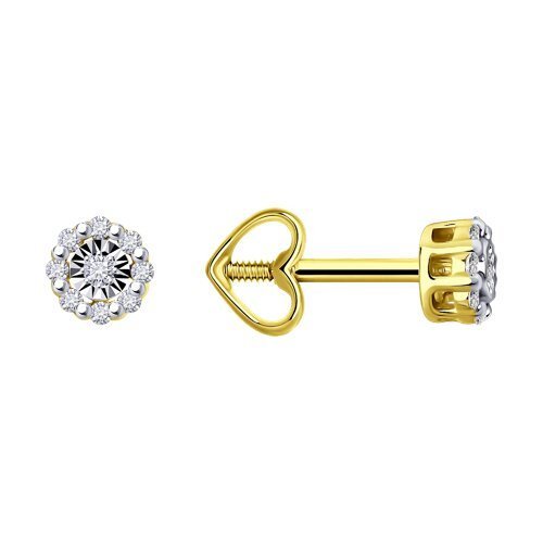 Серьги из комбинированного золота с бриллиантами (Арт.53-222-02061-1)