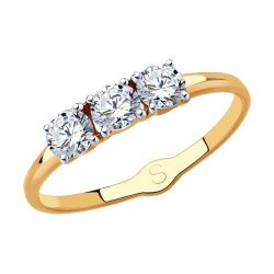 Кольцо из золота с фианитами (Арт.017957)