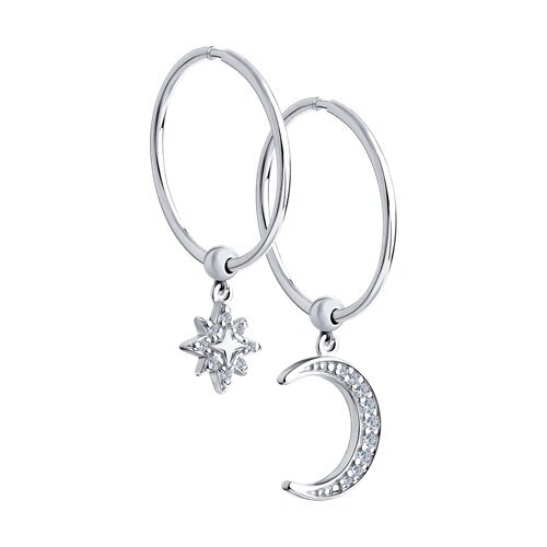 Серьги из серебра с фианитами (Арт.94023966)